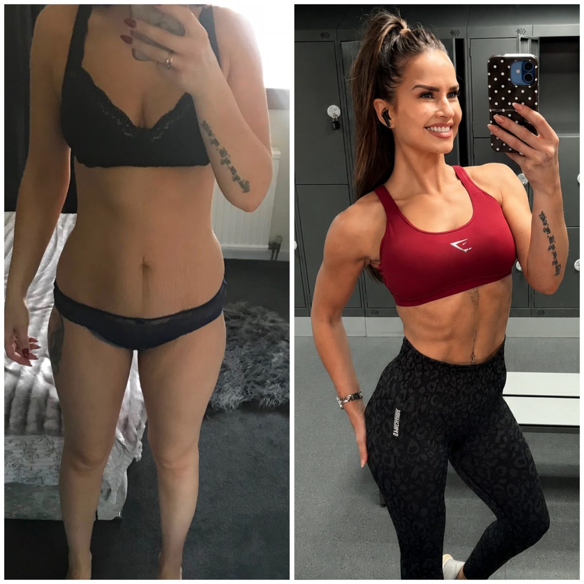 Amanda Brown before and after body composition transformation with Lean Bodies